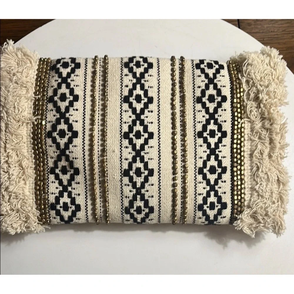 Antik Kraft Beaded Fringe Boho Clutch Crossbody Bag Tribal Woven Festival - Picture 4 of 9